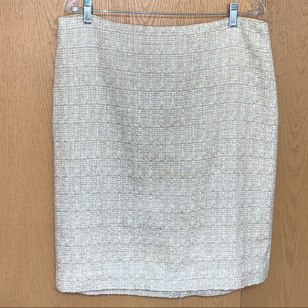 Talbots Cream Tweed Pencil Skirt